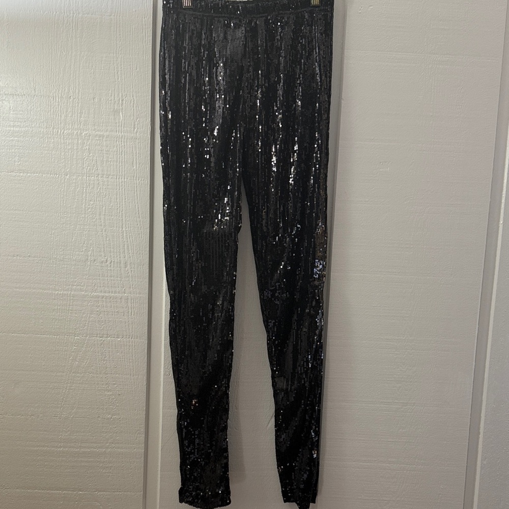 Black Sequin Leggings Sz small